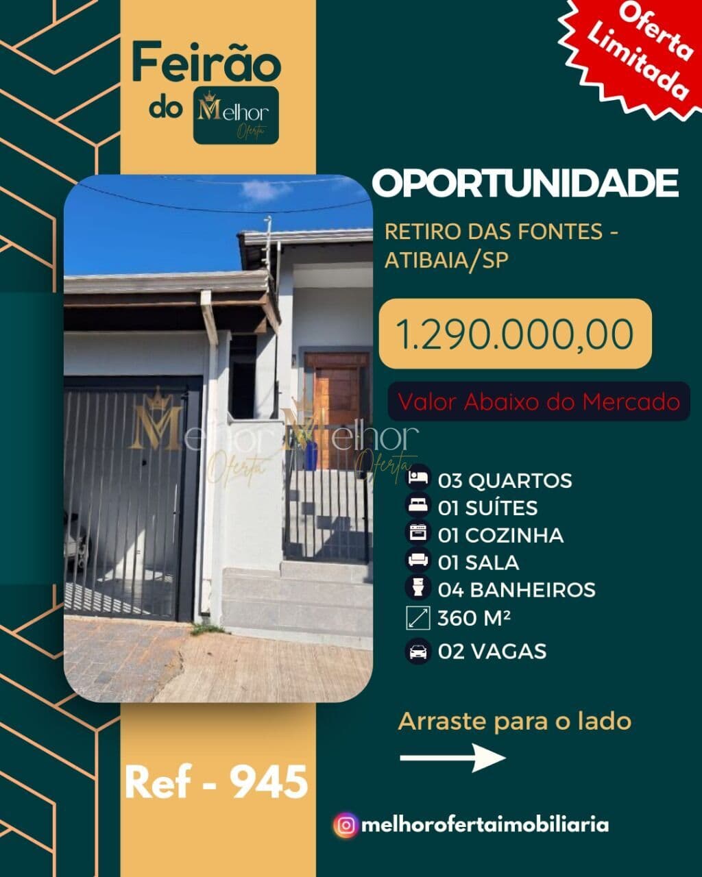 Casa Térrea no Retiro das Fontes – Atibaia/SP