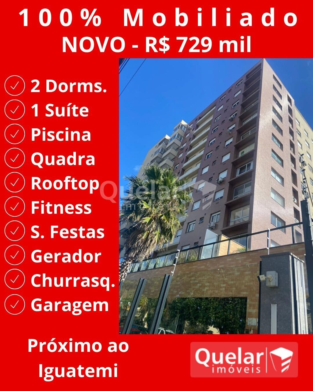 Apartamento 100% MOBILIADO