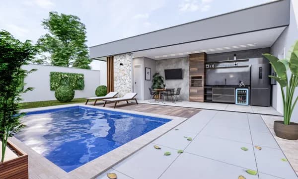 Casa com 4 quartos sendo 1 suite master, com area de lazer completa no Araçagy