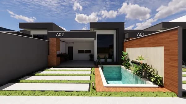 Casa de 3 quartos com Área de Lazer e Piscina na General Artur Carvalho!!