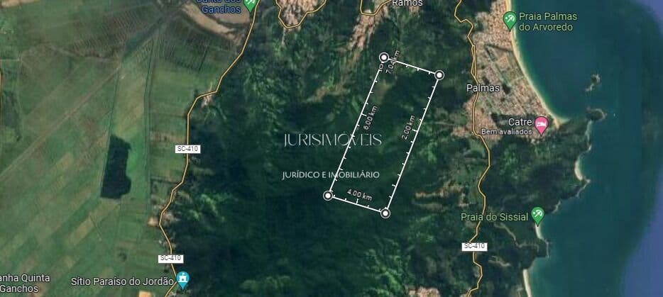 Lote/Terreno de 250 Hectares (2.500.000m²) - Governador Celso Ramos - Exclusividade JurisImóveis