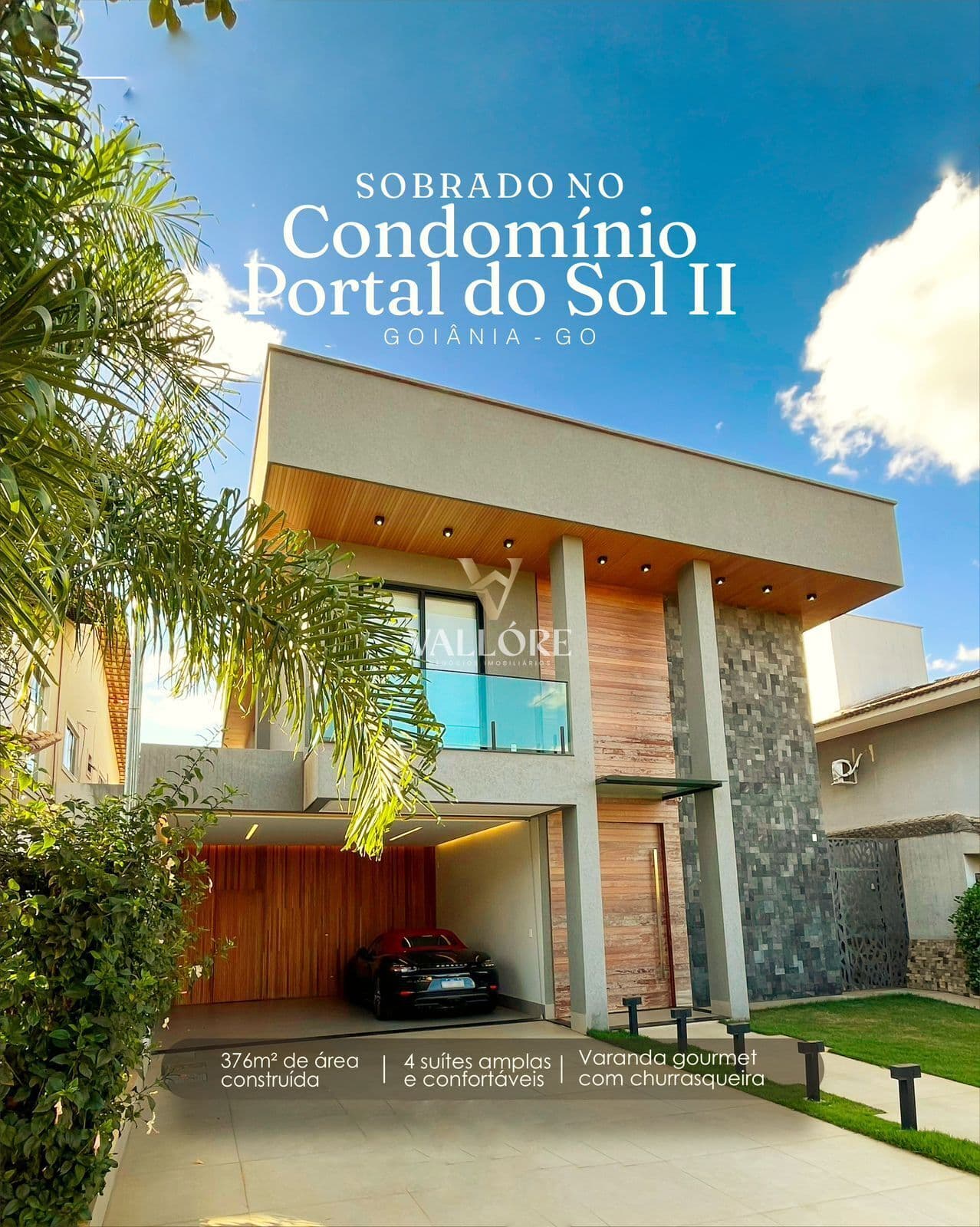 Sobrado de Alto Padrão com 4 Suítes | 376 m² | Piscina no Pavimento Superior | Portal do Sol