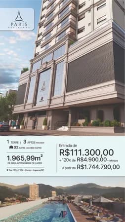 Apartamento 4 dormitórios no Centro ao lado da Praça- Itapema/SC