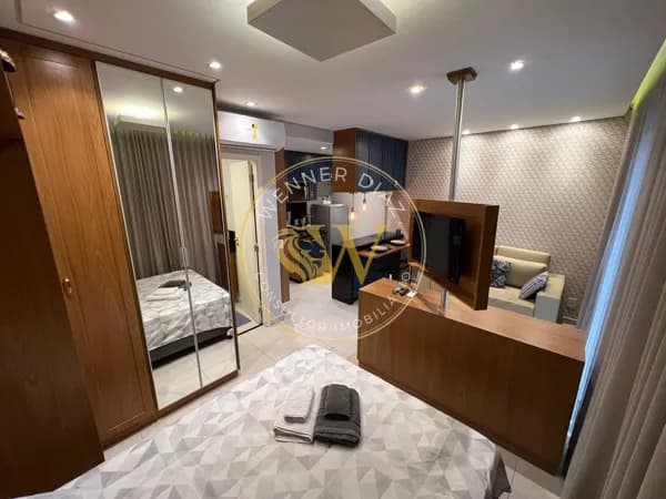 STUDIO DECORADO E MOBILIADO À VENDA NO DUO JK – R$ 395.000,00