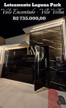 Casa Linear de Alto Padrão em Vale Encantado, Vila Velha/ES - 3 quartos/suíte/cozinha e sala com conceito aberto/ Lazer privativo com piscina/ churrasqueira/ vaga para 2 veículos.