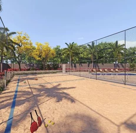 Apartamento com quadra de areia