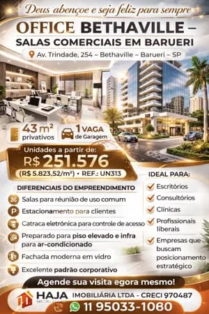 OFFICE BETHAVILLE – SALAS COMERCIAIS EM BARUERI