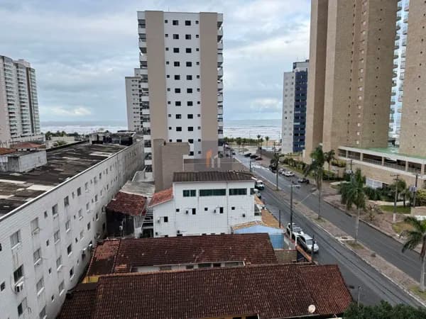Apartamento vista mar, 1 dormitório, 1 vaga, mirim