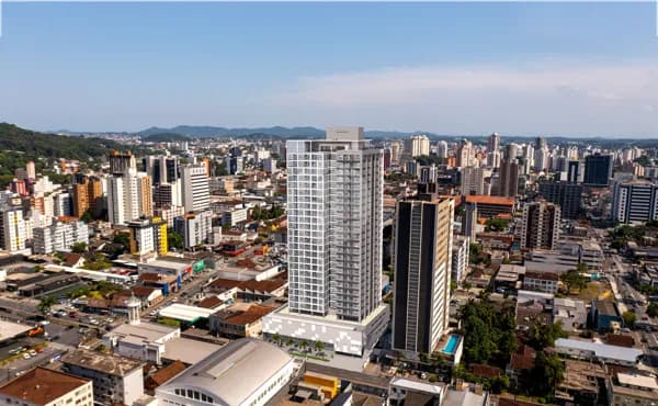 Studios modernos | PULSE Halsten Joinville – rooftop e alto padrão