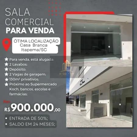 Sala à venda no bairro Casa Branca em Itapema/SC