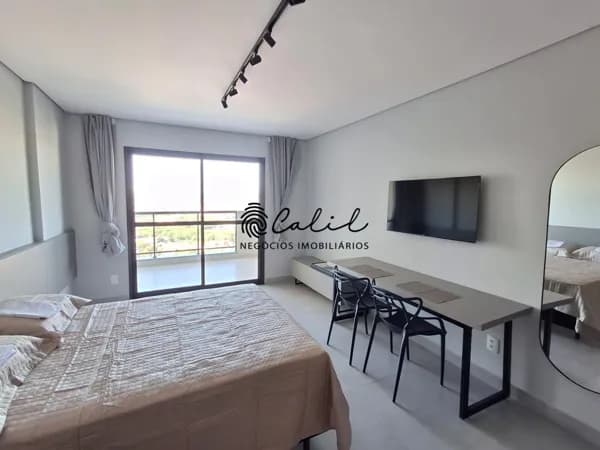 Studio para locação no Monte Alegre com 38,66m², mobiliado, 1 suíte e lazer, próximo à USP
