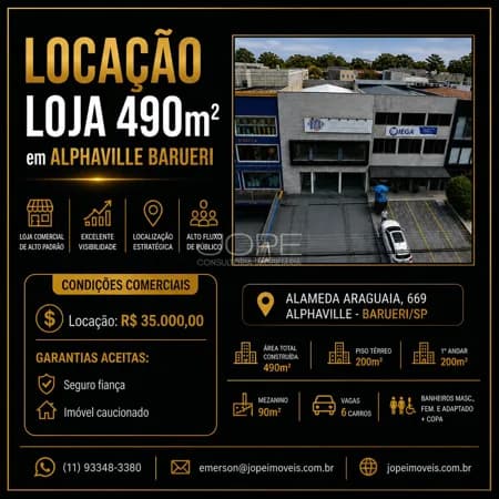 Loja Comercial 490m² para Locação em Alphaville Barueri