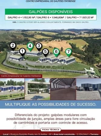 Galpão Logístico em Itatiba – Centro Empresarial Itatibense – 1.921 m²/Galpão Industrial