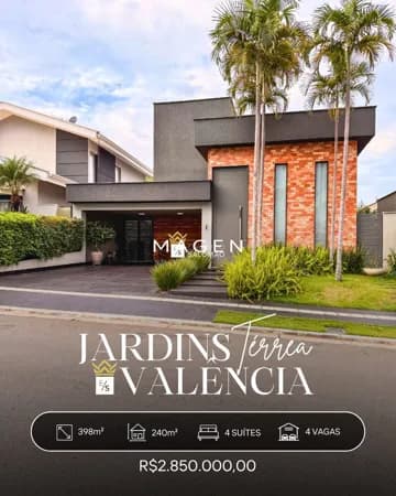 Casa magnífica no Jardins ValênciA - 240m², 4 suítes!