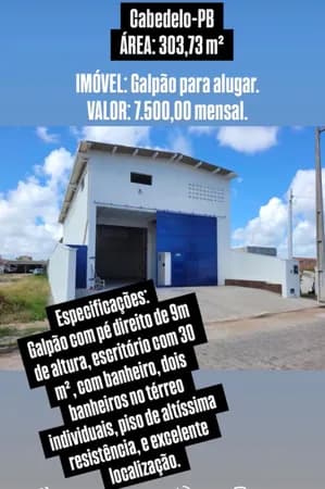 Pavilhão/Galpão Logístico para alugar 303,73 metros Cabedelo- PB