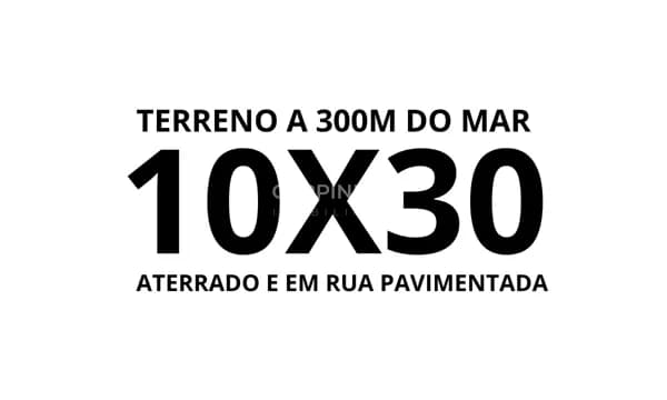 Terreno 10 x 30 á 300 metros do mar á venda em Itanhaém/SP.