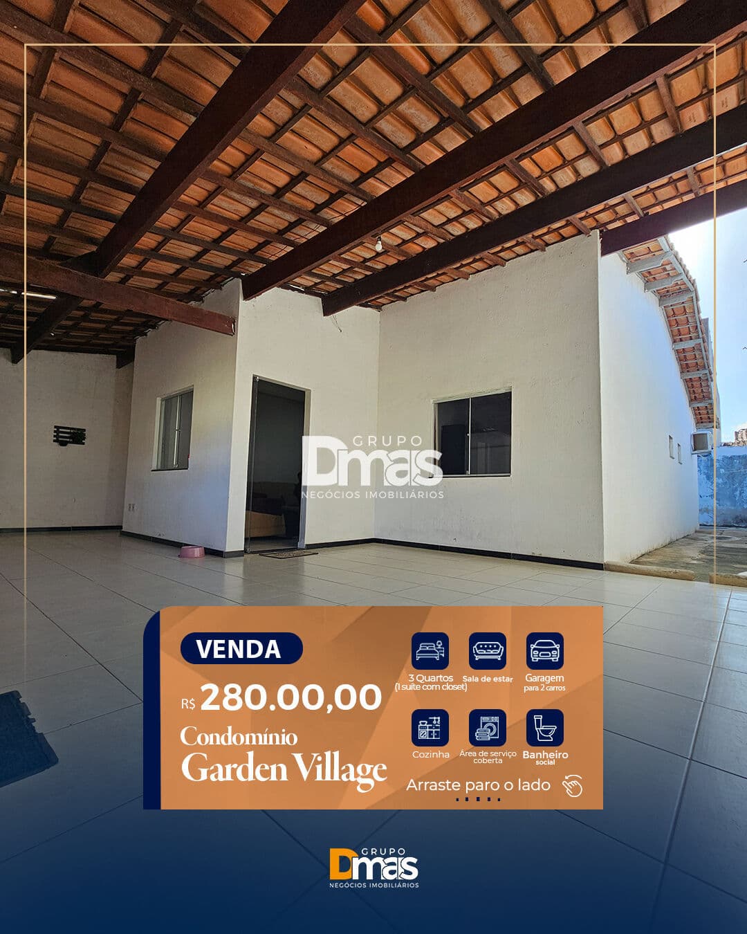 Casa à venda no Condomínio Garden Village – Bloco II | Setor Bahia Sul | R$ 280.000
