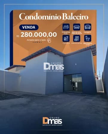 Casa à venda no Condomínio Baleeiro – R$ 280.000