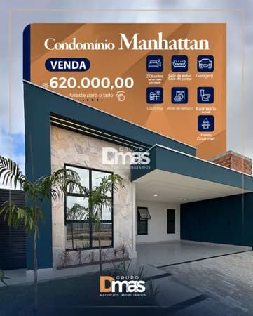 Casa à venda no Condomínio Manhattan – R$ 620 mil