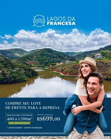 Lote à venda com 735m² no condomínio Lagos da Francesa em Santos Dumont -MG