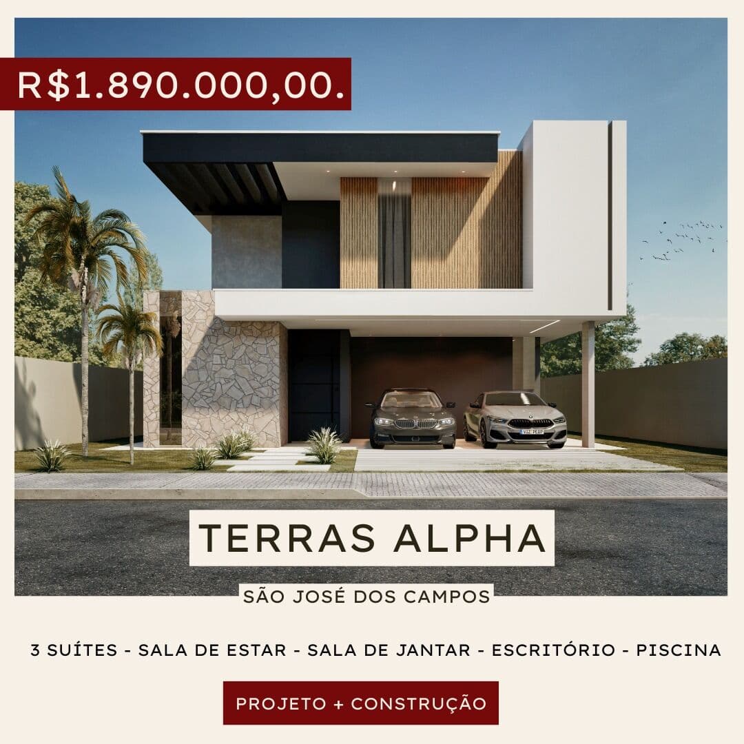 Casa Alto Padrão em Loteamento Terras Alpha São José dos Campos, São José dos Campos/SP Terreno + construção