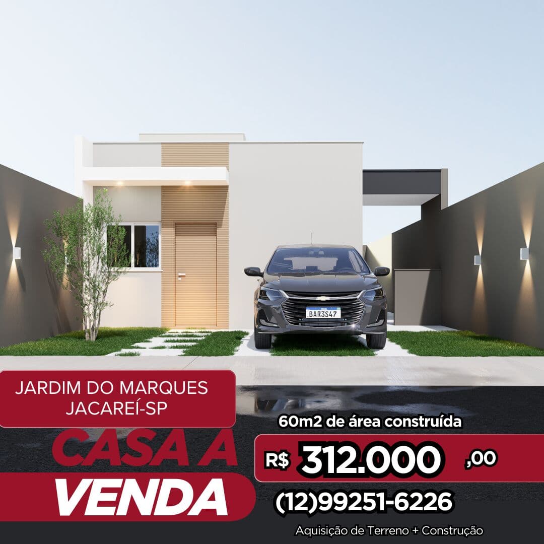 Casa Terreno + Construção, Jardim Marquês MCMV, Jacareí-SP