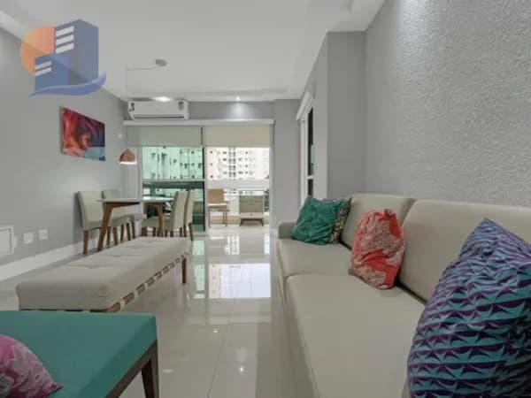 Apto Mobiliado no Guarujá - 3 Suítes com Vista para o Mar e Condomínio Clube