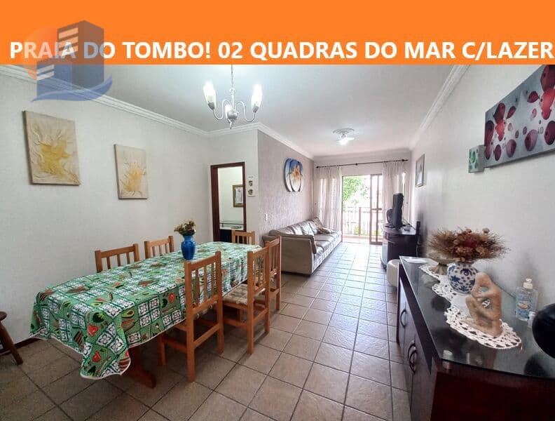 Oportunidade com lazer na Praia do Tombo Apenas 200 metros do Mar!