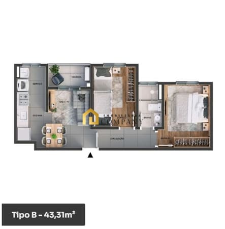 Apartamento à venda no Ed. Atlanta Residence no bairro Caguassu - Sorocaba/SP, Zona Norte