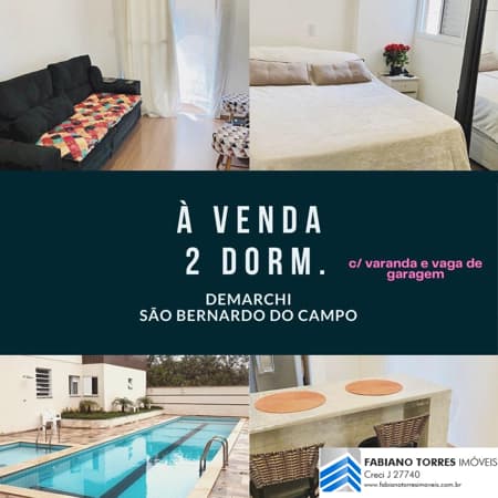 Apartamento com varanda e lazer a venda no Demarchi- SBC
