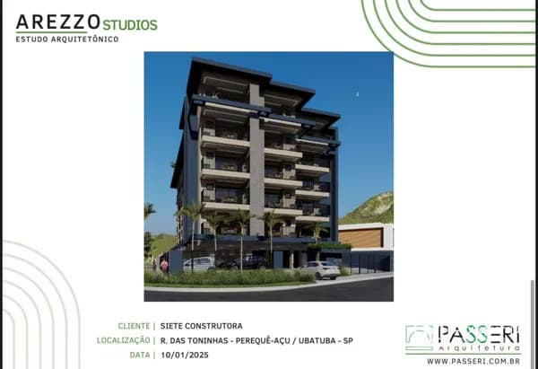 Arezzo Studios Perequê-Açú. Lançamento Arezzo, Siete Construtora.