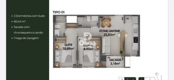 Apartamento em Cachoeira do Bom Jesus, Florianópolis/SC
