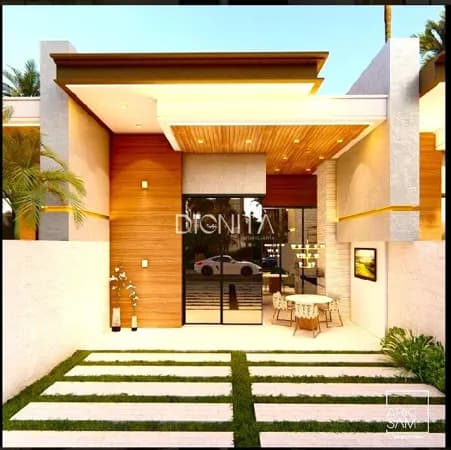 Casa plana e moderna com 3 suítes