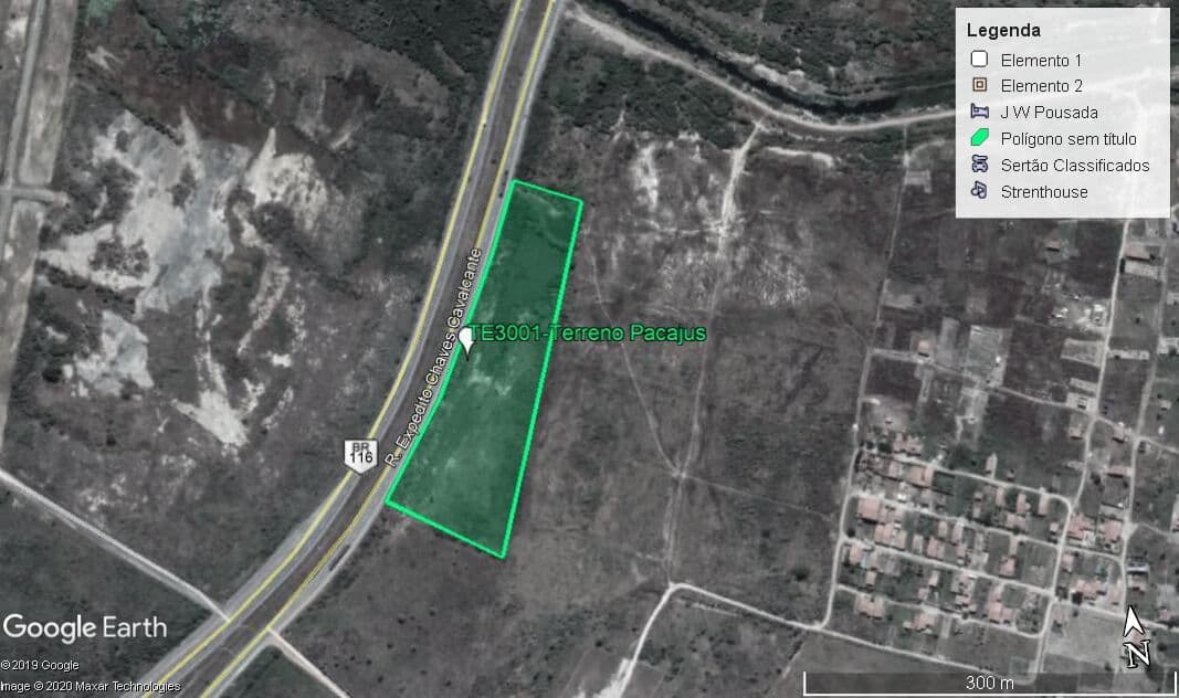 TE3001-Terreno com 9.425,28m² BR-116, Km 48 Pacajus - R$1.150.000,00