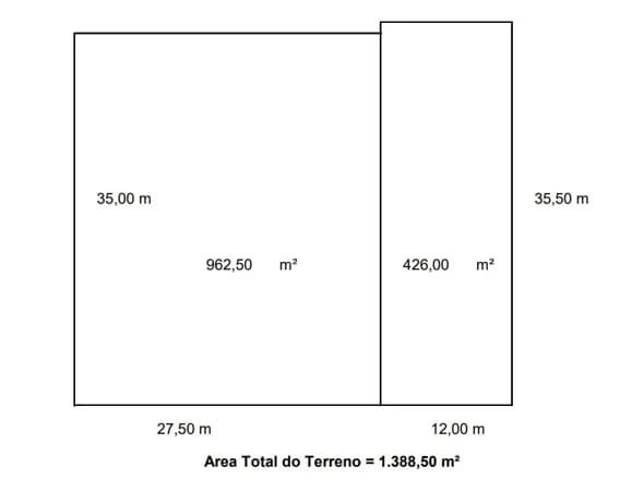 TE3007-Terreno com 1.388m² à venda por no Bairro de Fátima