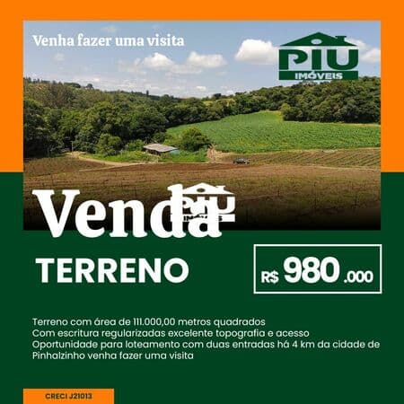 Lote/Terreno em Pinhalzinho - Centro