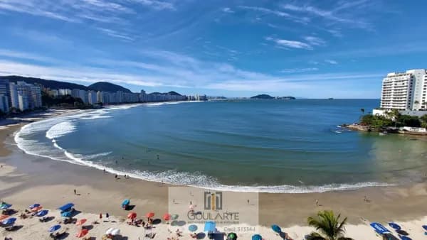 Apartamento alto padrão com 3 dormitórios sendo 1 suíte, sacada e vista total do mar na praia da Astúrias-Guarujá/SP