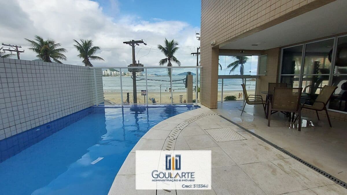 Apartamento Alto Padrão, sacada vista lateral mar, 3 dormitórios sendo 1 suíte, lazer completo no condomínio frente mar, ASTÚRIAS - Guarujá/SP.