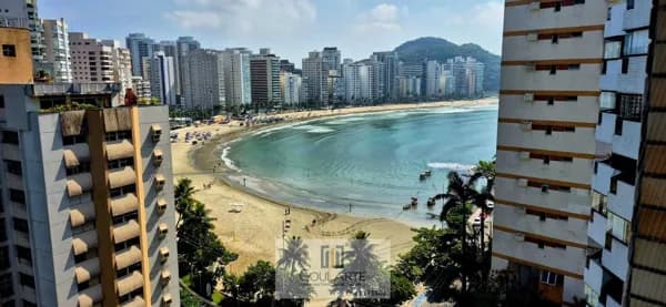 Apartamento vista mar com sacada gourmet, 3 suítes climatizadas em condomínio clube frente mar, ASTÚRIAS - Guarujá/SP.