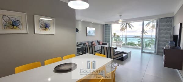 Apartamento alto padrão frente mar, 3 dormitórios sendo 1 suíte, "vista total mar" - PITANGUEIRAS - Guarujá/SP.