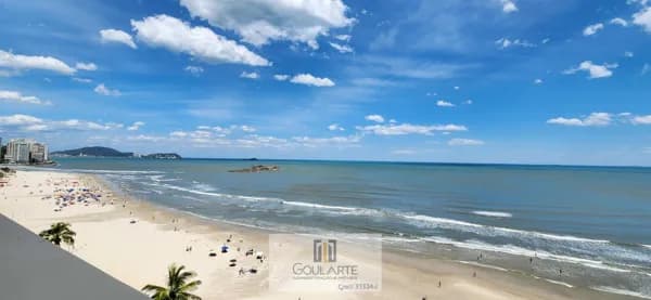 Apartamento Alto Padrão frente mar, 2 dormitórios climatizados sendo 1 suíte+ dormitório de serviço, vista total do mar na praia das PITANGUEIRAS - GUARUJÁ/SP.