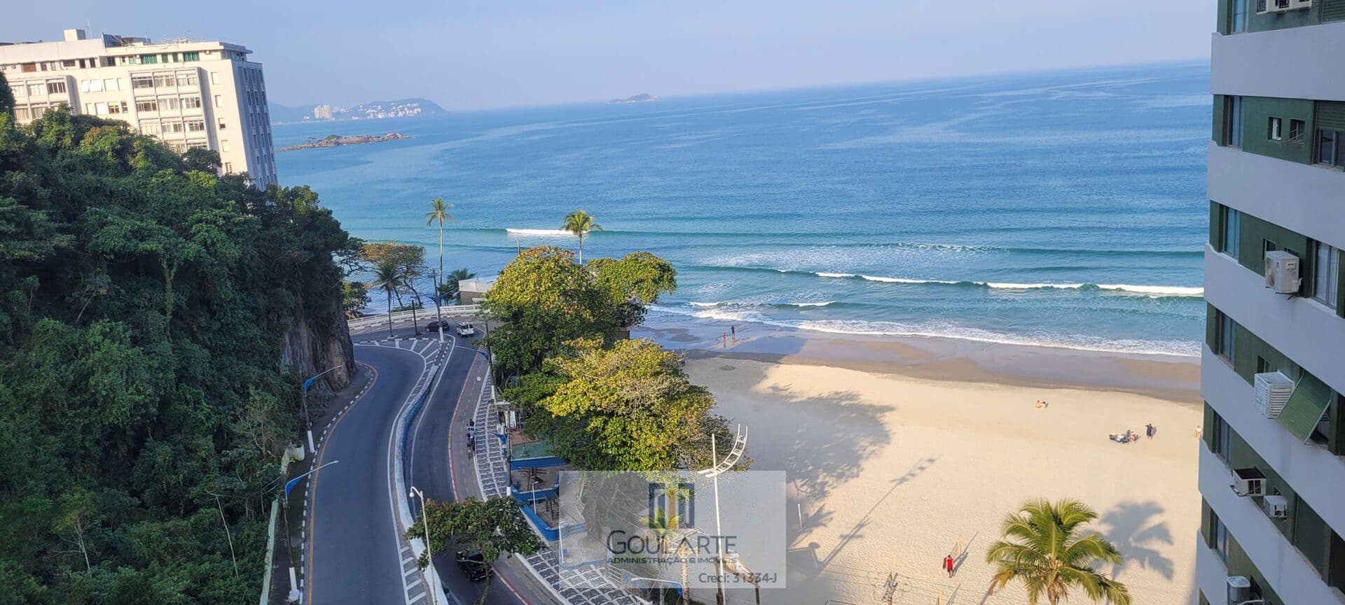 Apartamento alto padrão com 3 dormitórios sendo 2 suítes, sacada vista total do mar na praia da Astúrias-Guarujá/SP
