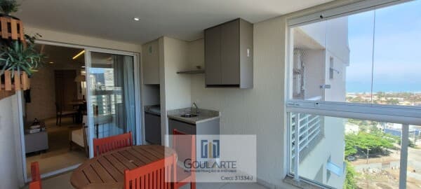 Apartamento com vista mar e sacada gourmet,2 dormitórios, condomínio clube, lado praia da ENSEADA-Guarujá/SP.