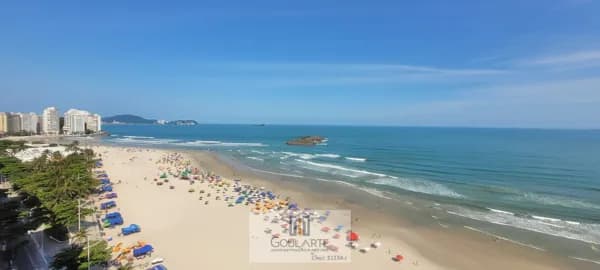 Apartamento Alto Padrão com 3 dormitórios, sendo um suíte, amplos e sacada vista mar na Praia das Pitangueiras-Guarujá/SP