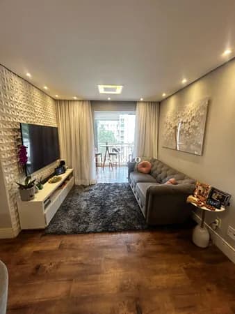 Apartamento à venda com 75m², 3 quartos, varanda gourmet e 2 vagas no Parque São Lucas, São Paulo.