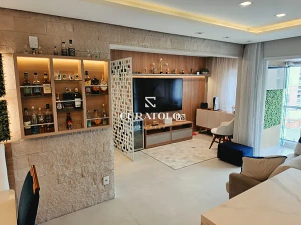 Apartamento à venda com 80 m², porteira fechada, 3 quartos, varanda gourmet e 2 vagas, Santa Paula, em São Caetano do Sul.