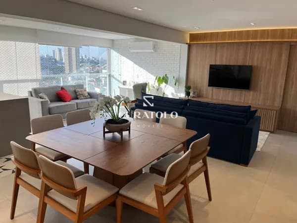 Apartamento à venda com 134 m², 3 suítes, 3 vagas e varanda gourmet na Vila Bertioga, São Paulo.