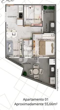 Apartamento Padrão de 55m², 2 Dormitórios no Condomínio Residencial Bosque Vila Ema - Vila Ema 🏢