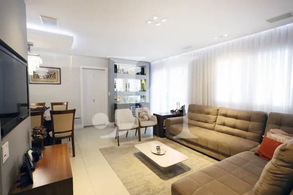 Apartamento Padrão de 122m², 03 Dormitórios sendo 1 Suíte, varanda gourmet integrada pela cozinha e 03 Vagas no Condomínio Serenitá