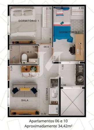 Apartamento Padrão de 34m², 2 Dormitórios no Condomínio Residencial Bosque Vila Ema - Vila Ema 🏢